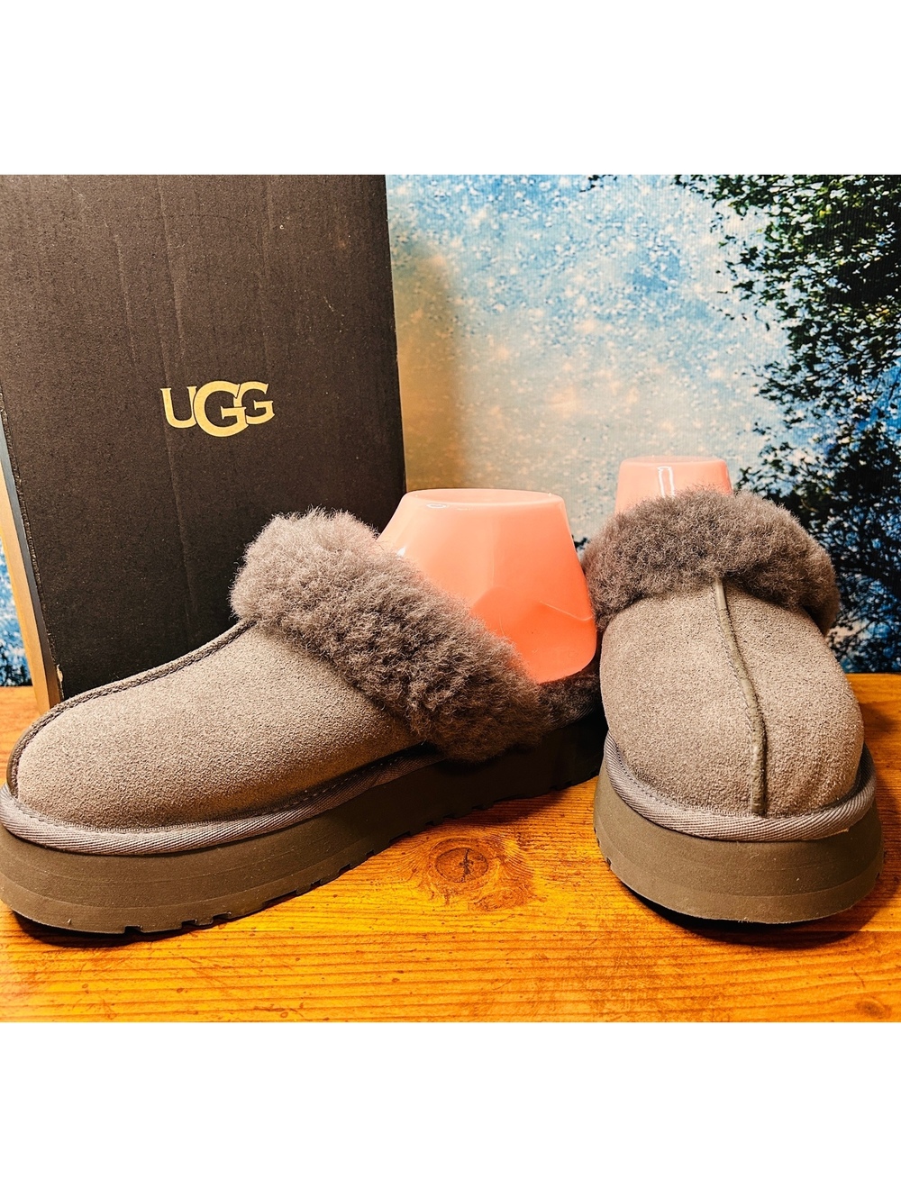 Ugg Disquette Slip on Slide Women’s Size 8 In Charcoal